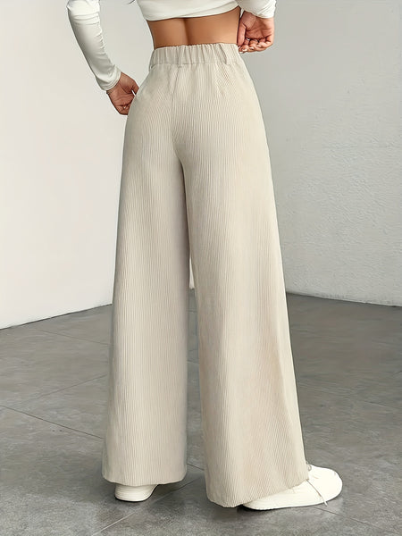 New 2pcs Set Women'S Comfortable, Stylish, Elegant High-Waisted Cargo Wide-Leg Pants