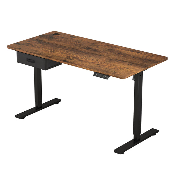Electric Standing Desk, Sit Stand Table, Height Adjustable Electric Standing Computer Desk with USB Charging Port and Desk Drawer for Home Office