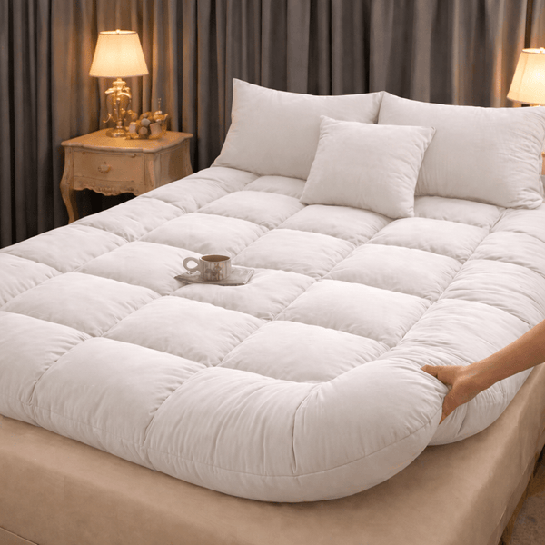 1piece Mattress Topper Like Memory Foam Extra 10-CM Thickness Mattresses Toppers for Back Pain Relief with Washable ALL SIZES UK SINGLE DOUBLE KING SUPER KING SMALL DOUBLE