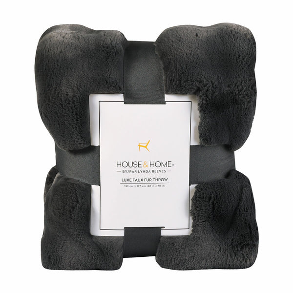 House & Home Bubble Faux Fur Throw in 3 Colours, 152 X 177 Cm
