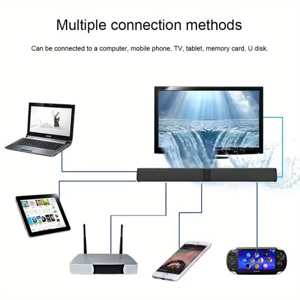 Powerful Soundbar Sound Radio Blaster Bar Audio TV PC Computer Subwoofer Wireless Home Theater Speaker