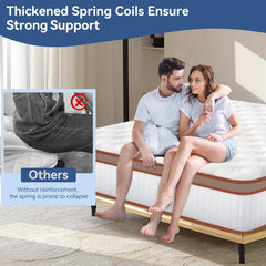 Double Mattress 135x190x28cm 2000+ Pocket Springs & Memory Foam 7-Zone Ortho Support CoolGel Layer Anti-Dip Edge Motion Reduction Medium Firm (H3) 45cm Roll Delivery 200-Night Trial (Christmas Halloween Valentine'S Day gifts)Christmas gift Pocket Spring a