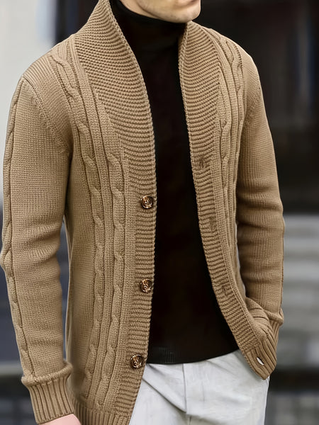 Temujin OBM Men's Fashion New Twist Solid Color Knit Long Sleeve Pullover Sweater