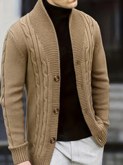 Temujin OBM Men's Fashion New Twist Solid Color Knit Long Sleeve Pullover Sweater