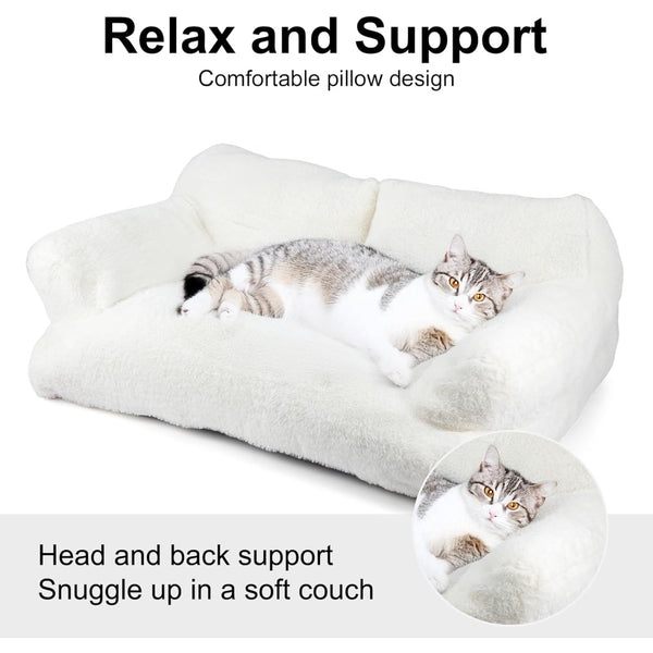Cat Sofa 66x48x33cm Cat Couch Bed Pet Size 15-20 Stylish Cats Bed Catties Fluffy and Soft Catd Sofa Beds Small Dog Sofas Beds for Dogs and Cats for Small and Medium Dogs