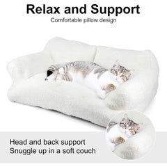 Cat Sofa 66x48x33cm Cat Couch Bed Pet Size 15-20 Stylish Cats Bed Catties Fluffy and Soft Catd Sofa Beds Small Dog Sofas Beds for Dogs and Cats for Small and Medium Dogs