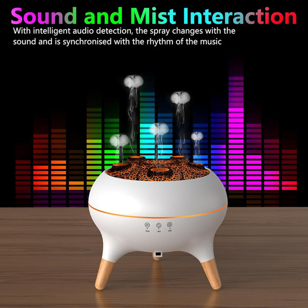 Essential Oil Diffuser for Bedroom, 250Ml Jellyfish Mist Flame Aromatherapy Air Humidifier, Aroma Diffuser with 8 Colour LED Lights, Timers, Waterless Auto Shut-Off