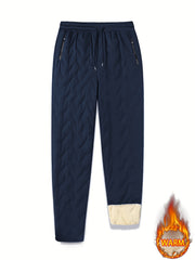 Men's 2pcs Casual Set: Fleece-Lined Thickened Jacket and Pants. Heavyweight Winter Sportswear with Zippered Cardigan Jacket, Fleece-Lined Warm Outerwear, Lamb's Lining. Matching Couple's Outfit for Men and Women. Leak-Proof Top and Pants with Elastic