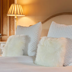 Bowron Single Sided Sheepskin Cushion, 35 X 35Cm in 7 Colours