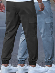 2pcs Men's Cargo Pants - Multifunctional Pockets, Adjustable Drawstring, Suitable for Everyday Casual and Formal Wear in All Seasons - Great Birthday/Christmas Gift - Machine Washable and Durable, a Must-have for Outdoor Enthusiasts
