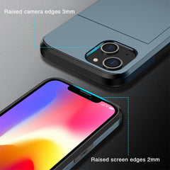 Case For iPhone 15 Pro Max 15 Plus 14 Pro 13 12 11 Pro Wallet Card Holder Slide Slot Slim Hard PC Heavy Duty Protective Covers