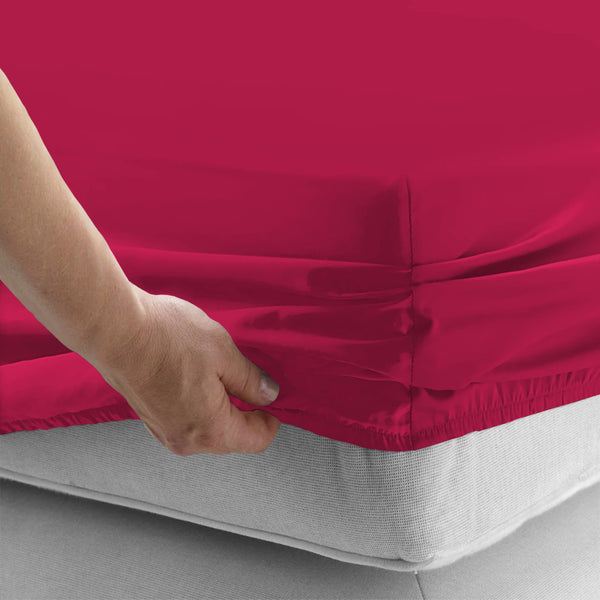 40cm Extra Deep Fitted Sheet – Solid Color Deep Pocket Sheet, Soft & Breathable Microfiber Bedding, All Seasons, Hotel-Quality, Machine Washable, Single, Double, King & Super King Sizes