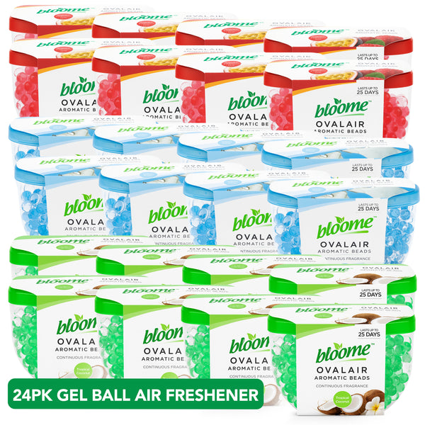 24 Pack Gel Ball Air Freshener | Bead Air Freshener with Assorted Scents | Oval Home Air Freshener for Bedroom Bathroom Living Room | Long Lasting Room Fragrance Up to 25 Days