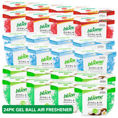 24 Pack Gel Ball Air Freshener | Bead Air Freshener with Assorted Scents | Oval Home Air Freshener for Bedroom Bathroom Living Room | Long Lasting Room Fragrance Up to 25 Days