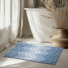 Riviera Home Chevron Grey Ombre Bath Mat, 55 X 91 Cm