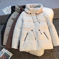 Women's Winter Coat - Thickened Warm Mid-Length Jacket with Full-Zip Closure, Waist-Hugging Slim Fit & Pockets - Elegant Cold Weather Outerwear for, Parties, Travel - Durable Long Sleeve Coat (Machine Washable) In Green, Winter Jacket for Women,