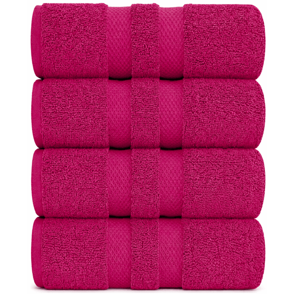 Pack of 4 Jumbo Bath Sheets Set 100% Egyptian Cotton (80x140 CM) Quick Dry 500GSM Highly Absorbent Soft Feel Bath Sheets XL Bathroom Towel Perfect for Daily Use