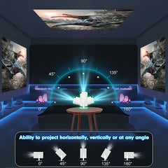 A Compact Projector That Can Decode 4K Videos, Has a Local Resolution of 720P, And Features Wireless And Wireless 5.2 Connectivity. This Portable Device Includes Automatic Vertical Keystone Correction And a Stand That Can Rotate 180 Degrees