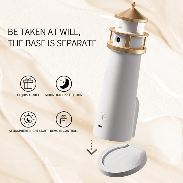 Lighthouse Lamp with Moonlight Projection, Remote-Controlled, Perfect for Bedrooms, Living Rooms, And Study Areas, Also Makes a Great Gift