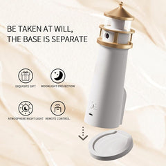 Lighthouse Lamp with Moonlight Projection, Remote-Controlled, Perfect for Bedrooms, Living Rooms, And Study Areas, Also Makes a Great Gift
