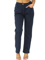 MYT Womens Side Elastic Waist Jeans Ladies Straight Leg Regular Fit Denim Size 10-24