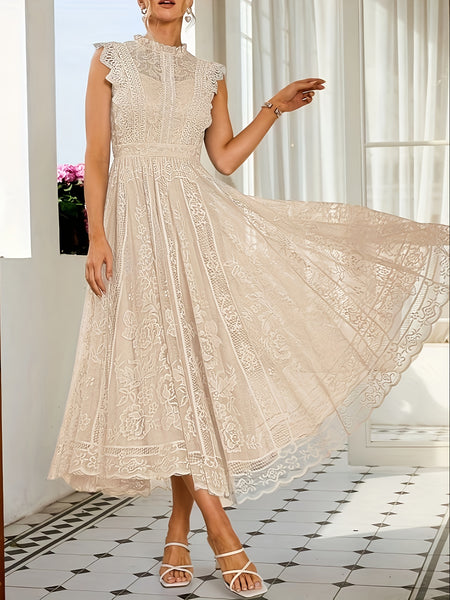New Elegant Lace Flared Dress for Women