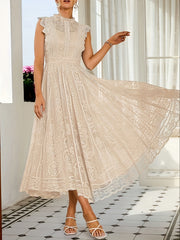 New Elegant Lace Flared Dress for Women