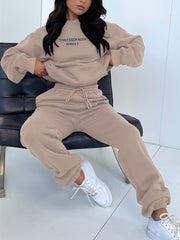 Fashionable Set of Sweatshirt And Long Pants with Letter Prints for Women