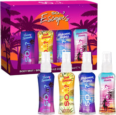 So…? Escapes Womens Gift Set, with Ibiza Dream, Bali Breeze, Mykonos Nights & Majorca Love, Fragrance Spray Set (4 X 50Ml)