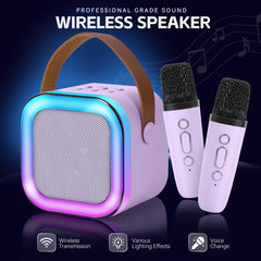 [Wireless Speakers] Wireless Speakers, Portable Speakers, Dual Microphones, RGB Lighting Effects, Multiple Voice-Changing Modes, Suitable for Family Gatherings, Birthday Parties, Outdoor Beaches, And Home Karaoke Machines