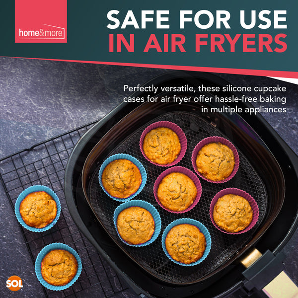 24–48 Pack Silicone Cupcake Cases Reusable | Non Stick Muffin Baking Cups & Cake Moulds | Dishwasher Safe Heat Resistant Cupcake Moulds for Oven & Air Fryer | Colourful Flexible Silicone Baking Cases for Muffins, Cupcakes & Desserts