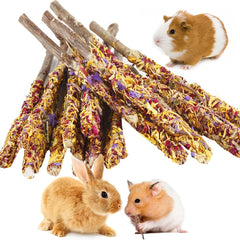 Rabbit Apple Wooden Sticks, Natural Rabbit Chew Toys, Small Animal Wooden Teething, Small Pet Cage Flower Decoration, Hamster, Chinchilla Squirrel Rabbit Guinea Pig Small Pet Apple Chew Stick
