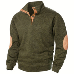 Men'S Long-Sleeve Casual Knit Shirt with a Stand Collar for Autumn And Winter, Suitable for Golf And Camping, Sold in a Set of Three