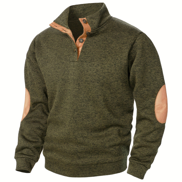 Men'S Long-Sleeve Casual Knit Shirt with a Stand Collar for Autumn And Winter, Suitable for Golf And Camping, Sold in a Set of Three