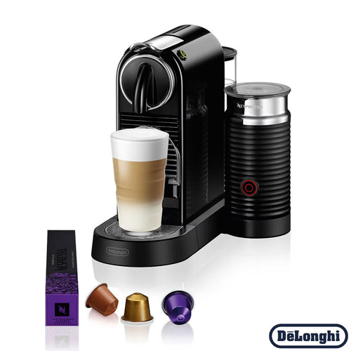 Nespresso by De'Longhi Citiz Capsule Coffee Machine & Aeroccino Milk Frother, Black