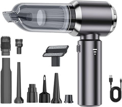 Flexup V-21 Blower & Vacuum, Three Speed Adjustment Functions, Portable & Rechargeable High Power Handheld Cordless Vacuum for Car, High Suction Power, Wireless, Brushless (Black)