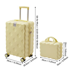Luggage Set, 2 Piece Case Luggage, 20 Inch Suitcase Sets ABS+ PC Luggage, Travel Suitcase with Cup Holder, Hook, and Small Portable Hand Cabin Case