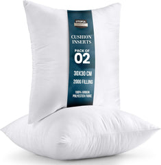Utopia Bedding Cushion Inner Pads (Pack of 2), 45 X 45 Cm (18 X 18 Inches) Cushion Stuffer Inserts, Hollowfibre Pillows (White)