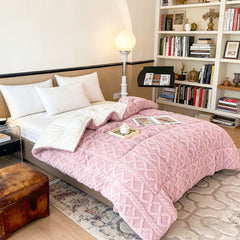 Luxury Taffeta Comforter Thick Warm Comforter, Heavy Warm Winter Comforter Core, Modern Ultra Soft Thick Weighted Blanket All Season Fluffy Fleece Quilt Beddin, Ideal Bedding Gifts for Christmas Mother's Day Valentine's Day Festival, Single Double King Su