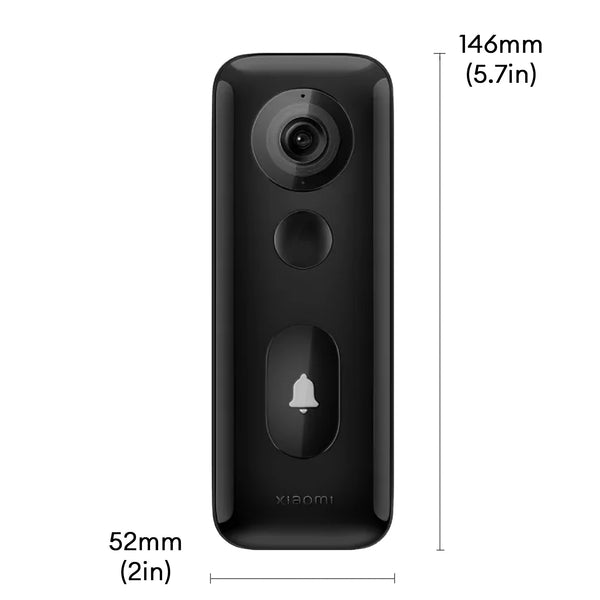 Xiaomi Smart Doorbell 3s,180° Ultra-Wide View 2k Resolution,Superior Night Vision,Professional Ip65 Water,Two Power Supply Modes 5200mah Battery, Free, Rolling 72-Hour Cloud Storage