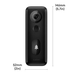 Xiaomi Smart Doorbell 3s,180° Ultra-Wide View 2k Resolution,Superior Night Vision,Professional Ip65 Water,Two Power Supply Modes 5200mah Battery, Free, Rolling 72-Hour Cloud Storage