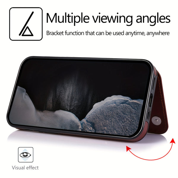 Phone Case: Compatible with iPhone 17 Promax/Pro/ Air, 16 Plus, 15, 14 Pro Max, 13, 12 and Galaxy S22/23/24/25 Plus Ultra FE.Perfect Gift. Wallet Case with Card Holder, Kickstand Card Slots Case, Double Magnetic Clasp and Durable Shockproof