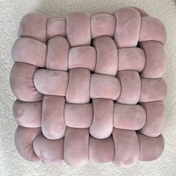 1pc Hand-woven Square Cushion Knot Pillow