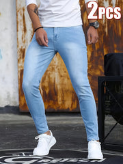 Two-Pack Men's Mid-Rise Slim Fit Jeans