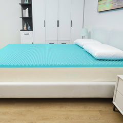 Skin-friendly and Breathable Slow-rebound Memory Foam Mattress, Home Bedroom Egg Crate Pattern Foam Mattress, Soft Mattress for Student Dormitories, Comfortable Pressure-relieving Deep Sleep Mattress, Blue