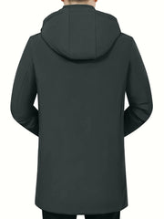 Hat-less Mid-Length Faux Winter Padded Checkered Lining Coat with Double Inner Pockets and Ribbed Cuffs