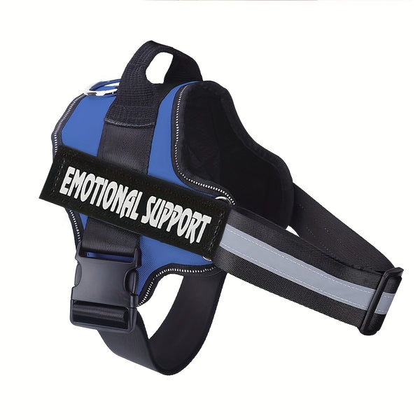 Basic Dog Harness for Emotional Support Dogs Non-Tension Reflective Adjustable Non-Choking Pet Vest Straps with Handles for Easy Walking And Training for Small Medium And Large Dogs