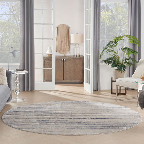 Rustic Textures Rustic Beige & Grey Circle Rug, 160Cm