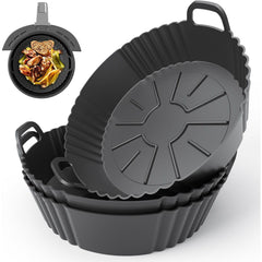1pc Air Fryer Liners, Black Air Fryer Silicone Liners, Extra Strong Silicone Air Fryer Liners, Basket Air Fryer Accessories