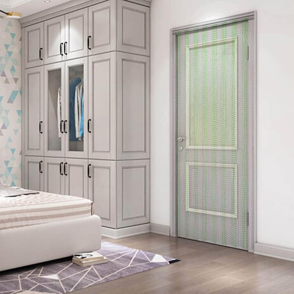 Aluminium Door Fly Screen Metal Chain Curtain Blind Insect Blinds 214cm *90cm